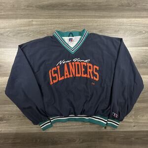 Vintage New York Islanders Jacket Pullover Mens Medium Navy NHL Hockey 90s
